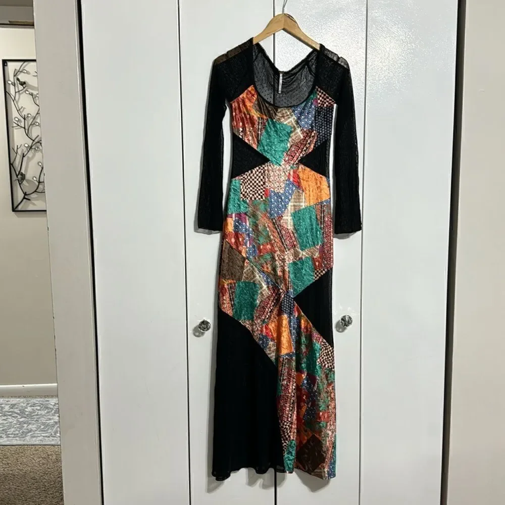 Free People Parker Patchwork Maxi Dress Size XS